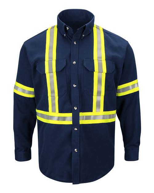 Bulwark Dress Uniform Shirt with CSA reflective trim - EXCEL FR® ComforTouch SLUC
