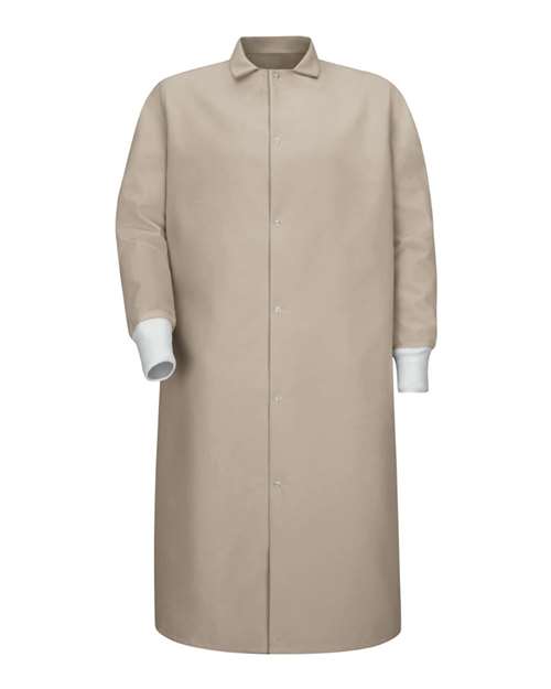 Red Kap Gripper-Front Pocketless Butcher Coat With Knit Cuffs KS60
