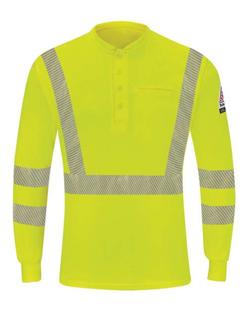 Bulwark Hi-Visibility Lightweight Long Sleeve Henley - Tall Sizes SML4T