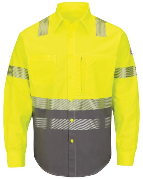 Bulwark Hi-Visibility Color Block Uniform Shirt - EXCEL FR® ComforTouch® - 7 oz. - Tall Sizes SLB4HT