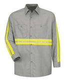 Red Kap Industrial Enhanced-Visibility Long Sleeve Work Shirt - Tall Sizes SP14ET
