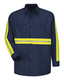 Red Kap Industrial Enhanced-Visibility Long Sleeve Work Shirt - Tall Sizes SP14ET
