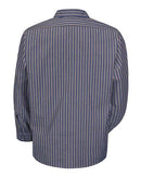 Red Kap Industrial Long Sleeve Work Shirt - Tall Sizes SP14T - Navy/ Khaki Stripe