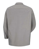 Red Kap Industrial Long Sleeve Work Shirt - Tall Sizes SP14T - Light Grey