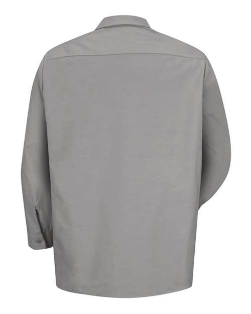 Red Kap Industrial Long Sleeve Work Shirt - Tall Sizes SP14T - Light Grey