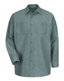 Red Kap Industrial Long Sleeve Work Shirt - Tall Sizes SP14T - Light Green