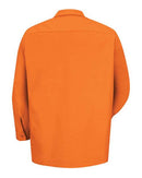 Red Kap Industrial Long Sleeve Work Shirt - Tall Sizes SP14T - Orange