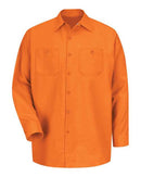 Red Kap Industrial Long Sleeve Work Shirt - Tall Sizes SP14T - Orange