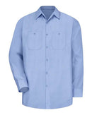 Red Kap Industrial Long Sleeve Work Shirt - Tall Sizes SP14T - ML-Medium Blue/ Light Blue