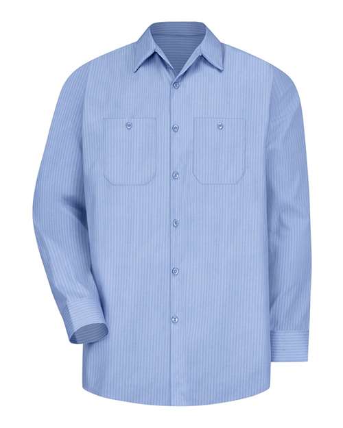 Red Kap Industrial Long Sleeve Work Shirt - Tall Sizes SP14T - ML-Medium Blue/ Light Blue