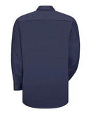 Red Kap Industrial Long Sleeve Work Shirt - Tall Sizes SP14T - NL-Navy/ Light Blue