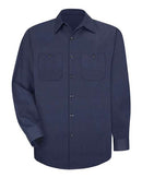 Red Kap Industrial Long Sleeve Work Shirt - Tall Sizes SP14T - NL-Navy/ Light Blue