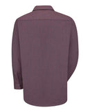 Red Kap Industrial Long Sleeve Work Shirt - Tall Sizes SP14T - RC - Charcoal/ Red