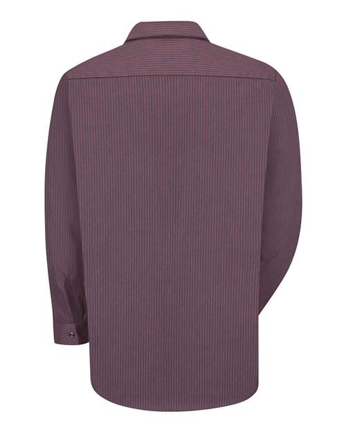 Red Kap Industrial Long Sleeve Work Shirt - Tall Sizes SP14T - RC - Charcoal/ Red