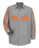 Red Kap Industrial Enhanced-Visibility Long Sleeve Work Shirt - Tall Sizes SP14ET
