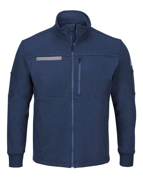 Bulwark Zip Front Fleece Jacket-Cotton /Spandex Blend - Tall Sizes SEZ2T