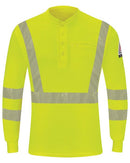 Bulwark Hi-Visibility Lightweight Long Sleeve Henley - Tall Sizes SML4T