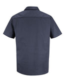 Red Kap Industrial Short Sleeve Work Shirt - Tall Sizes SP24T - Blue/ Charcoal Microcheck