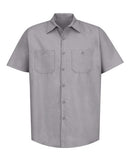 Red Kap Industrial Short Sleeve Work Shirt - Tall Sizes SP24T - Silver Grey