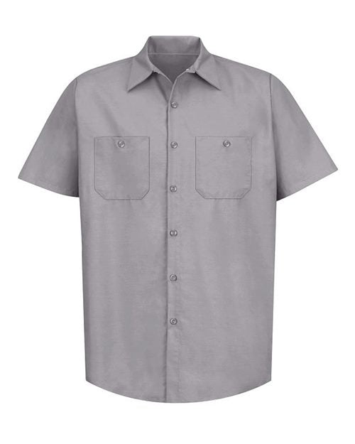 Red Kap Industrial Short Sleeve Work Shirt - Tall Sizes SP24T - Silver Grey