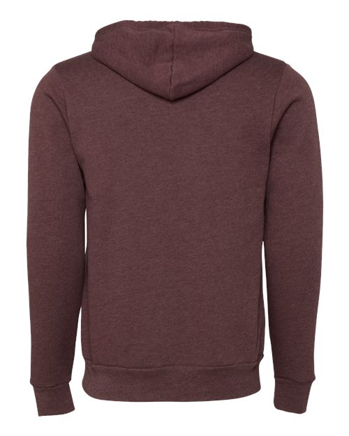 BELLA + CANVAS Sponge Fleece Full-Zip Hoodie 3739 - Heather Maroon