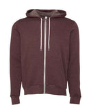 BELLA + CANVAS Sponge Fleece Full-Zip Hoodie 3739 - Heather Maroon