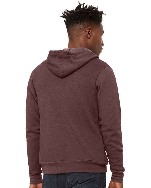 BELLA + CANVAS Sponge Fleece Full-Zip Hoodie 3739 - Heather Maroon