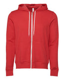BELLA + CANVAS Sponge Fleece Full-Zip Hoodie 3739 - Heather Red