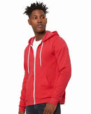 BELLA + CANVAS Sponge Fleece Full-Zip Hoodie 3739 - Heather Red