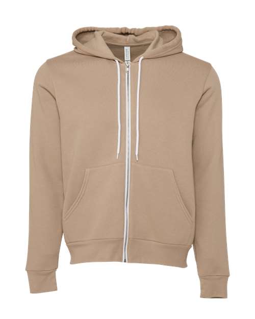 BELLA + CANVAS Sponge Fleece Full-Zip Hoodie 3739 - Tan