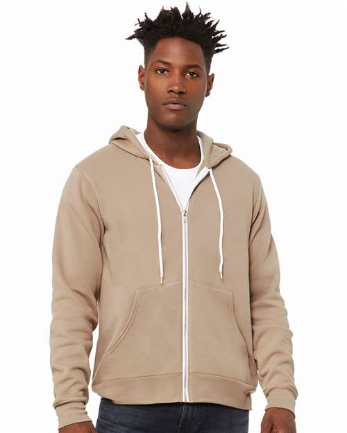 BELLA + CANVAS Sponge Fleece Full-Zip Hoodie 3739 - Tan