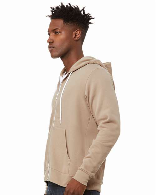 BELLA + CANVAS Sponge Fleece Full-Zip Hoodie 3739 - Tan