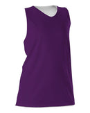 Alleson Athletic Women's Reversible Racerback Tank 506CRW - Purple/ White