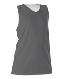 Alleson Athletic Women's Reversible Racerback Tank 506CRW - Charcoal/ White