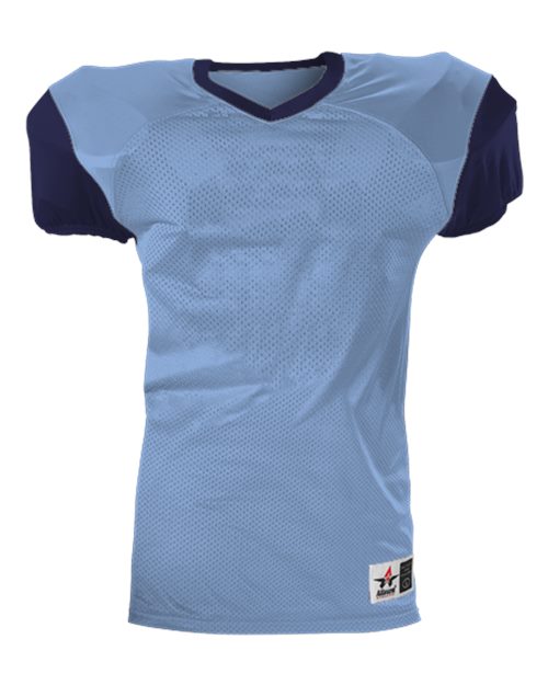 Alleson Athletic Youth Pro Game Football Jersey 751Y - Columbia Blue/ Navy
