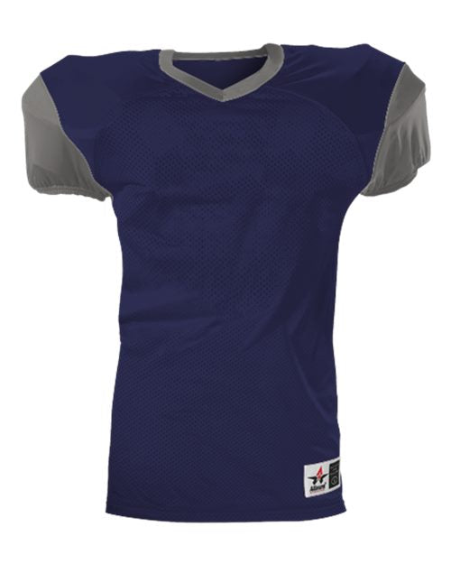 Alleson Athletic Youth Pro Game Football Jersey 751Y - Navy/ Silver