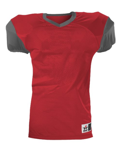 Alleson Athletic Youth Pro Game Football Jersey 751Y - Red/ Charcoal