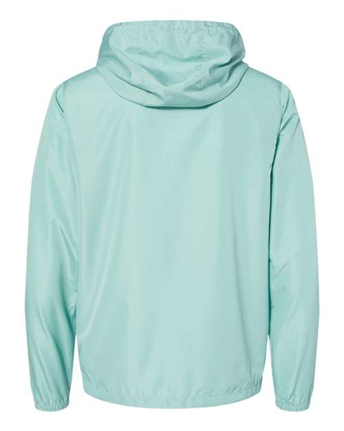 Independent Trading Co. Lightweight Windbreaker Full-Zip Jacket EXP54LWZ - Aqua/ White Zipper