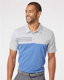 Adidas Heathered Colorblocked 3-Stripes Polo A508