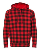 Independent Trading Co. Special Blend Raglan Hooded Sweatshirt PRM33SBP - Red Buffalo Plaid