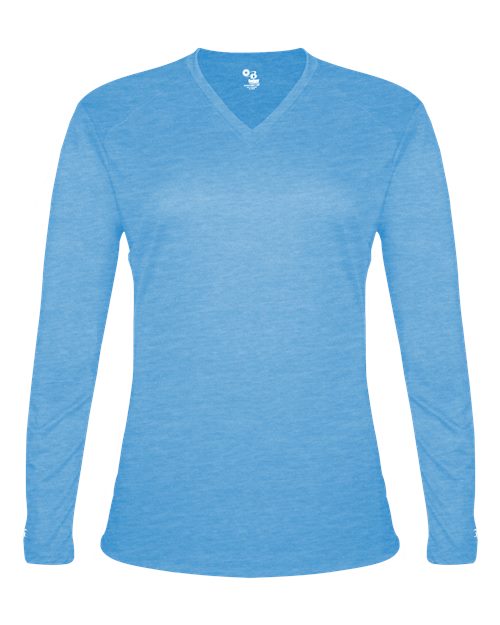 Badger Women's Tri-Blend Long Sleeve T-Shirt 4964 - Columbia Blue Heather