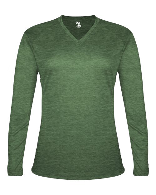 Badger Women's Tri-Blend Long Sleeve T-Shirt 4964 - Forest Heather