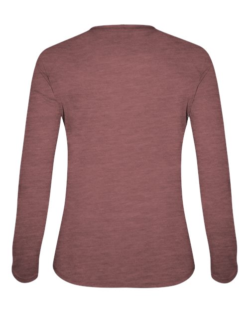 Badger Women's Tri-Blend Long Sleeve T-Shirt 4964 - Maroon Heather