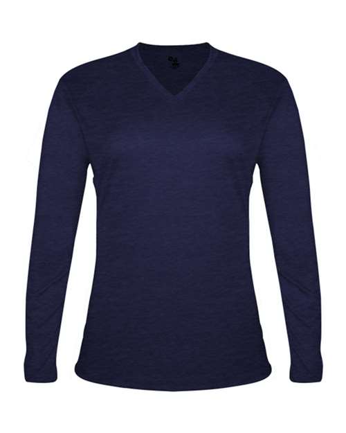 Badger Women's Tri-Blend Long Sleeve T-Shirt 4964 - Navy