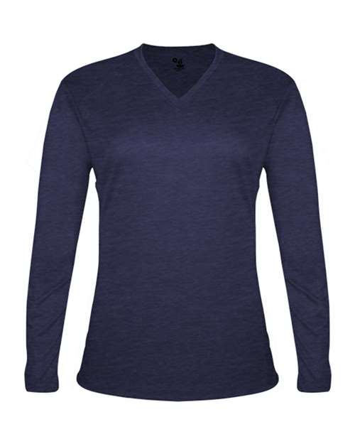 Badger Women's Tri-Blend Long Sleeve T-Shirt 4964 - Navy Heather