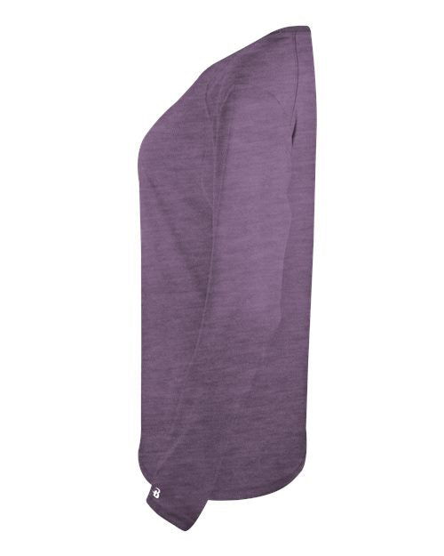 Badger Women's Tri-Blend Long Sleeve T-Shirt 4964 - Purple Heather