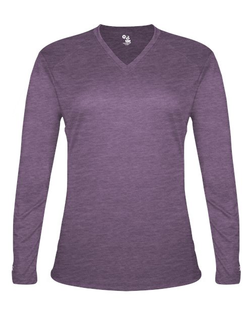Badger Women's Tri-Blend Long Sleeve T-Shirt 4964 - Purple Heather