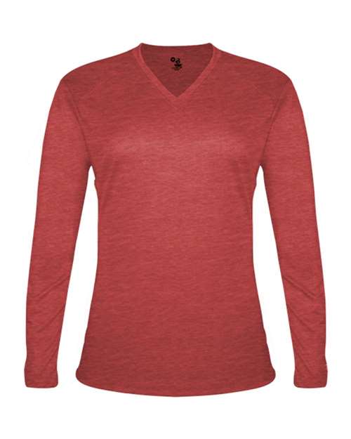 Badger Women's Tri-Blend Long Sleeve T-Shirt 4964 - Red Heather
