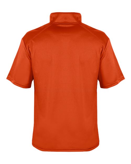 Badger B-Core Short Sleeve Quarter-Zip 4199 - Burnt Orange/ Graphite