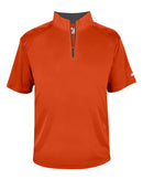 Badger B-Core Short Sleeve Quarter-Zip 4199 - Burnt Orange/ Graphite